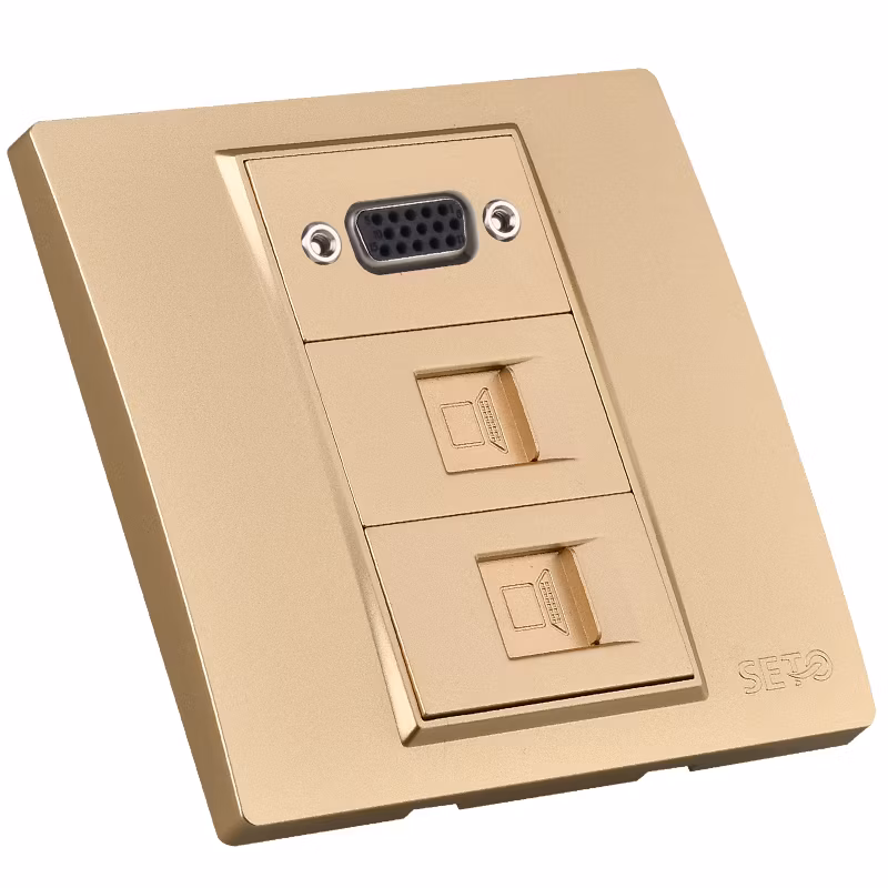 Seto Model 86 VGA Direct Plug with 2-Bit Class 5 Computer Network Socket RJ45 Computer Network Cable Panel Socket Face Plate