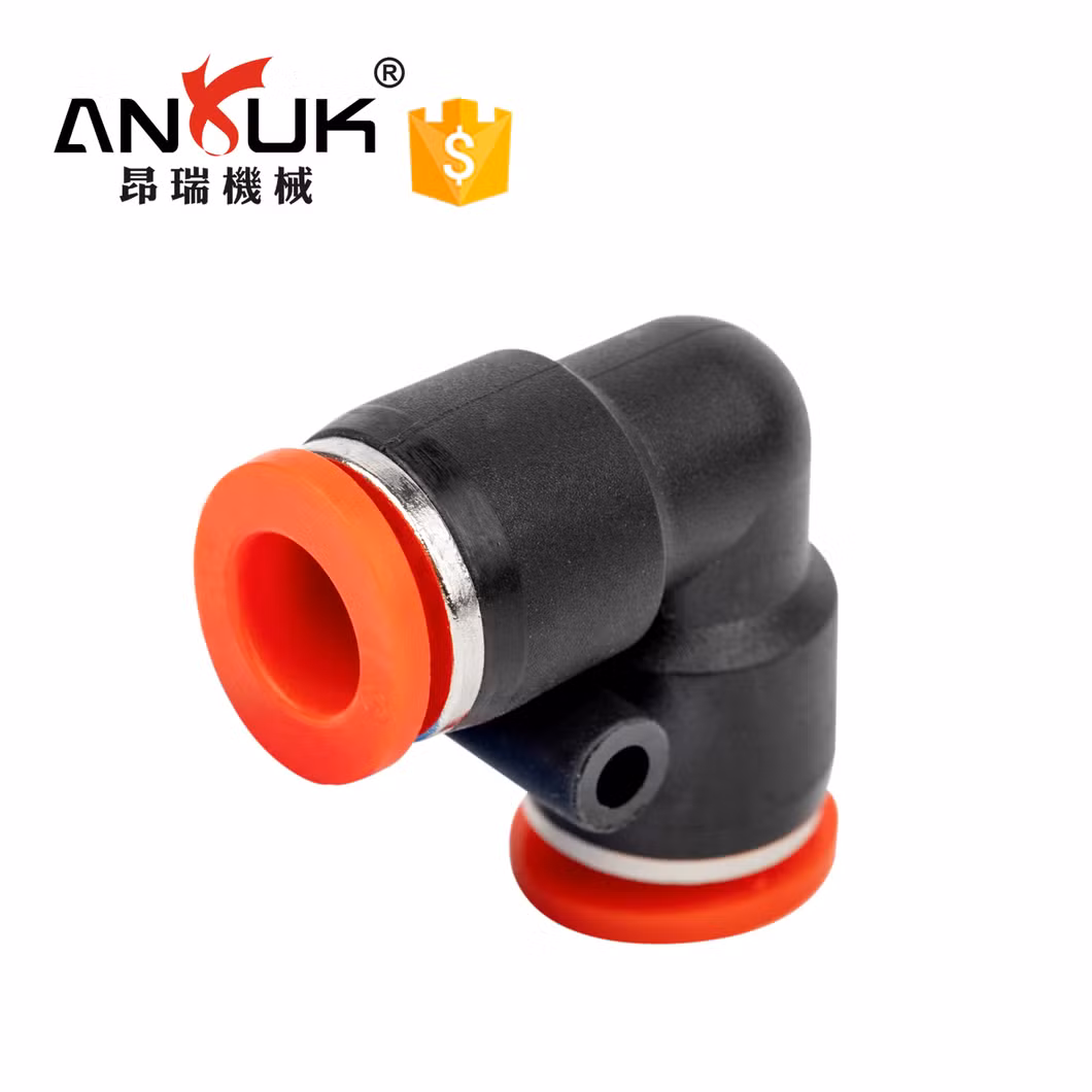 PV L Type Plastic Pneumatic Tube Connectting Elbow Pipe Fittings