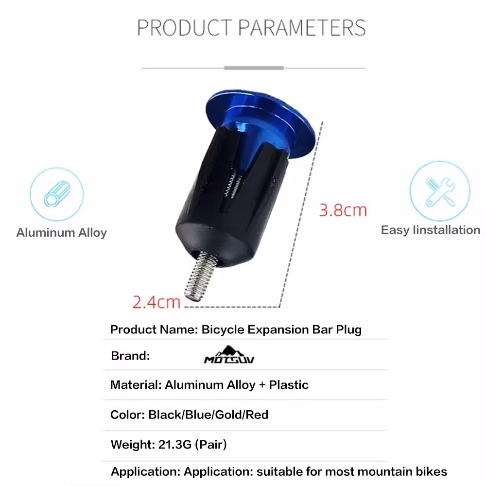 Motsuv Bike Handlebar Grips Anti-Slip Firm MTB Bar End Plugs Lightweight Bicycle Grip End Plugs for MTB BMX Dh Fr Balance Car