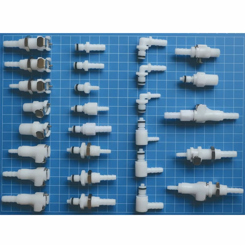 Acetal 1/4&quot; 5/16&quot; 3/8&quot; Hose Barb Valved Non-Valved Bulkhead Panel Mount Quick Disconnect Coupling Insert