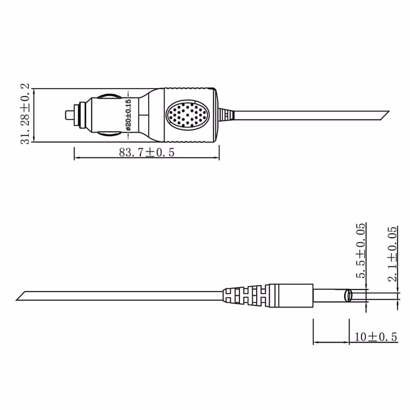 Universal 12V-24V Cigarette Lighter Plug DC 12V 2A Car Charger Power Adapter Charger with Cable