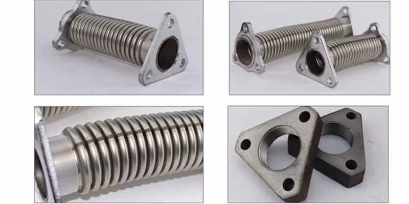 Fuel Dispenser Pump Oil Inlet Connecting Pipe Fittings Stainless Steel Triangular Flange Bellows