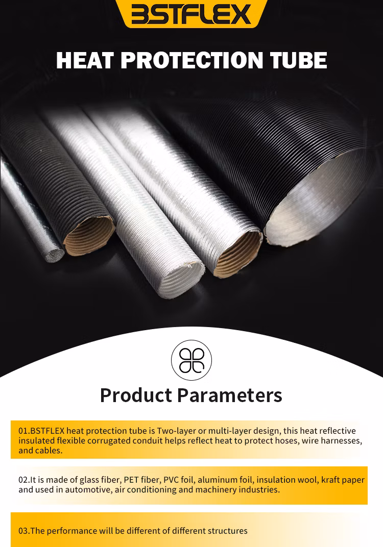 Heat Shield Tube Pre Heater Pipe Air Cleaner to Carbon Canister Aluminum Corrugated Tube Cardboard Air Hose