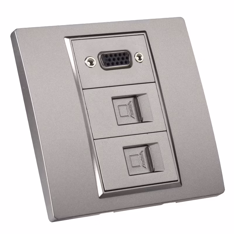 Seto Model 86 VGA Direct Plug with 2-Bit Class 5 Computer Network Socket RJ45 Computer Network Cable Panel Socket Face Plate