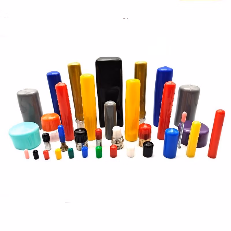 Multiple Styles Vinyl Vented Caps, Tubing Connectors and Instrument Tips Ends Using Plastic Cover