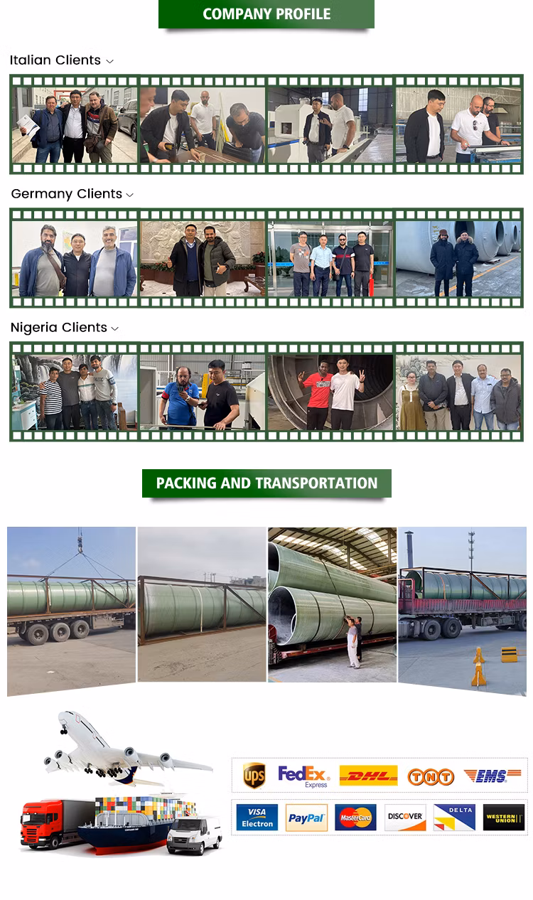 Fiberglass Reinforced Plastics Pipe Underground Sewage Drainage FRP Pipe Cable Protection FRP Pipe
