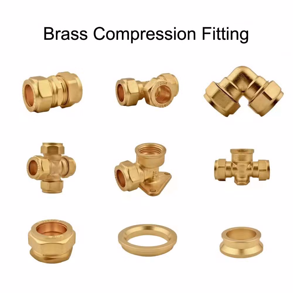 Brass Quick Release Connector Copper Push Fit to Connect Fitting Tee Elbow Fitting for Pex and Copper Plumbing Water Pipe