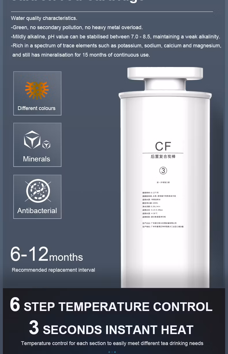 Countertop OEM Electronic Cooling Hot and Cold UVC Direct Pipeline Reverse Osmosis 200g RO System Hydrogen Water Purifier