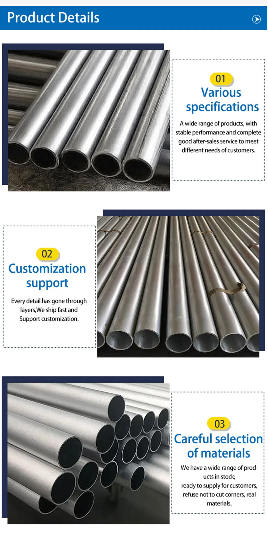 1050 1060 5083 Seamless Aluminum Alloy Steel Pipe/Tube