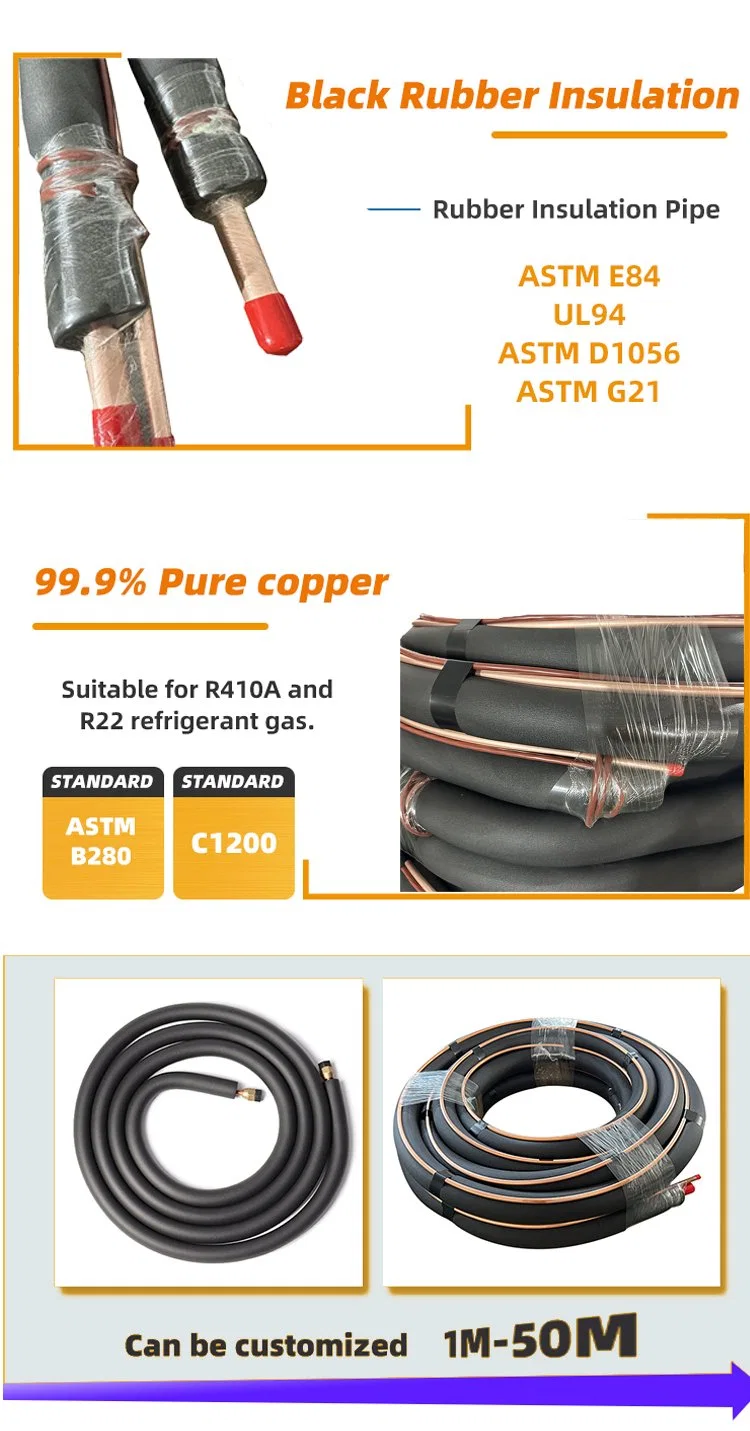 Rubber Insulated Copper Tubing for Air Conditioning