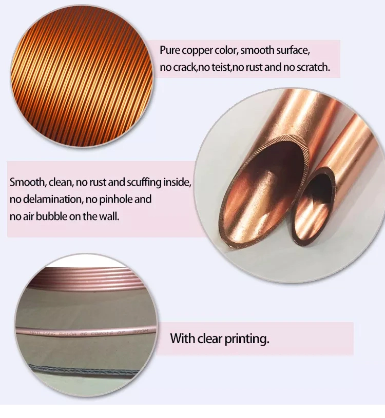 Refrigeration C10100 C10200 C11000 99.9% Pure Copper Pipe for Air Conditioner