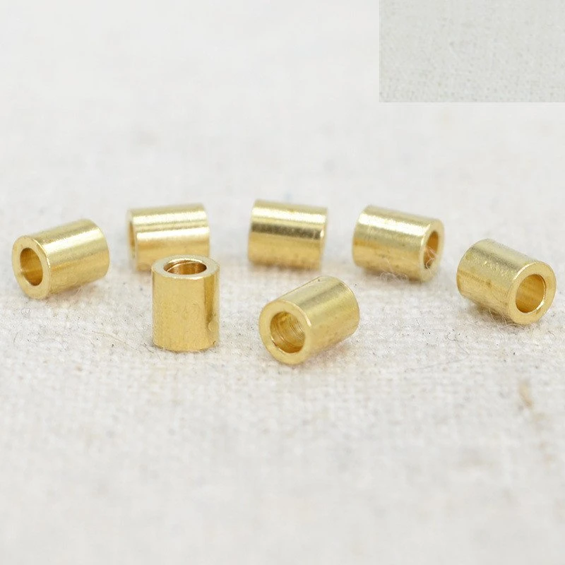 CNC Lathe Metal Brass Tube Beads Spacer Copper Sleeve Round Brass Spacers Female Threaded Round Standoff Spacer