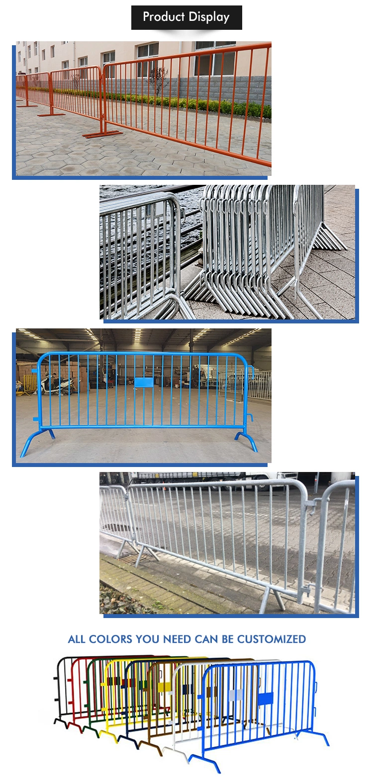 Welded ISO9001 Approved Crowd Control Barrier Garden Chain Link Construction Australia Temporary Fence