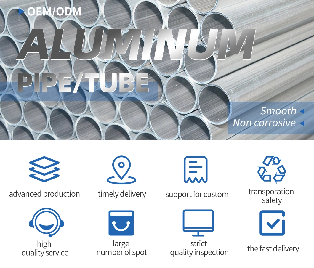 6061 Small Industrial Sizes Rectangular Anodized Extruded Alloy Price Oval Round Square Tubing Metal Tube Aluminum Pipes