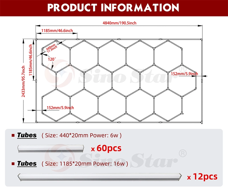 Customer Can DIY White for Car Beauty Popular in Canada Hex LED Tube