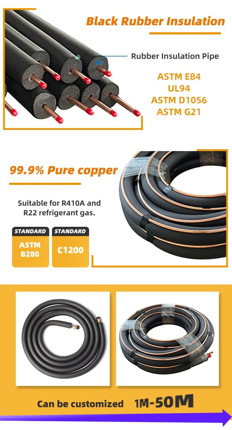 Rubber Insulated Copper Tubing for Air Conditioning