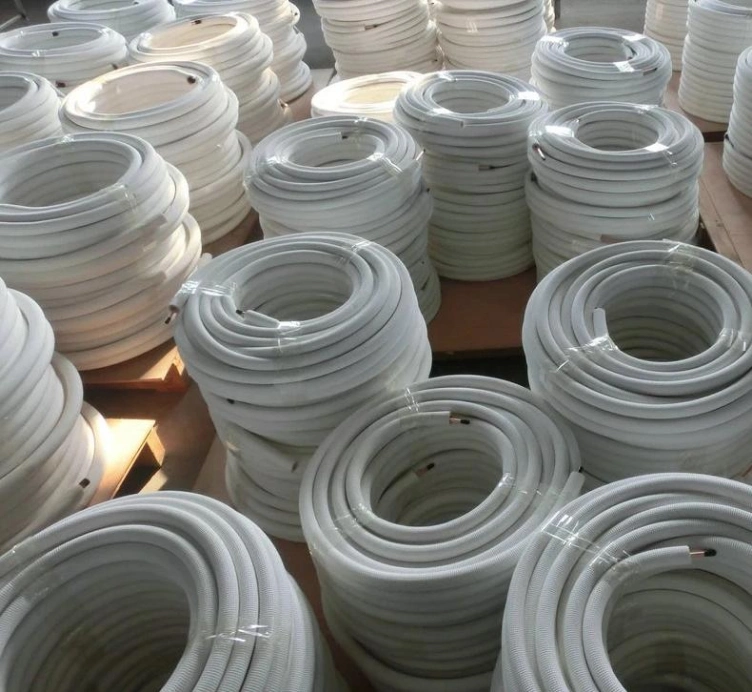 Factory Price 1/4 PE Foam Coated Insulation Copper Pipe for HVAC Single Pipe Air Conditioning PVC Insulated Copper Tube