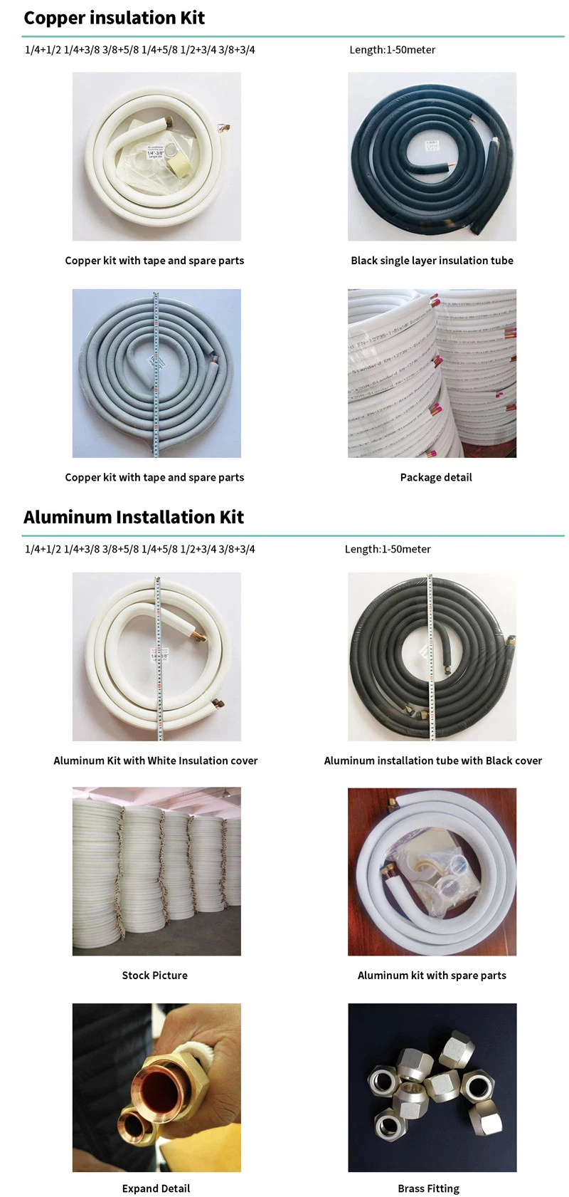 Air Conditioner Tubes Mini Split Line Wire Set Insulated Copper-Aluminum Pipe for Turkey Market