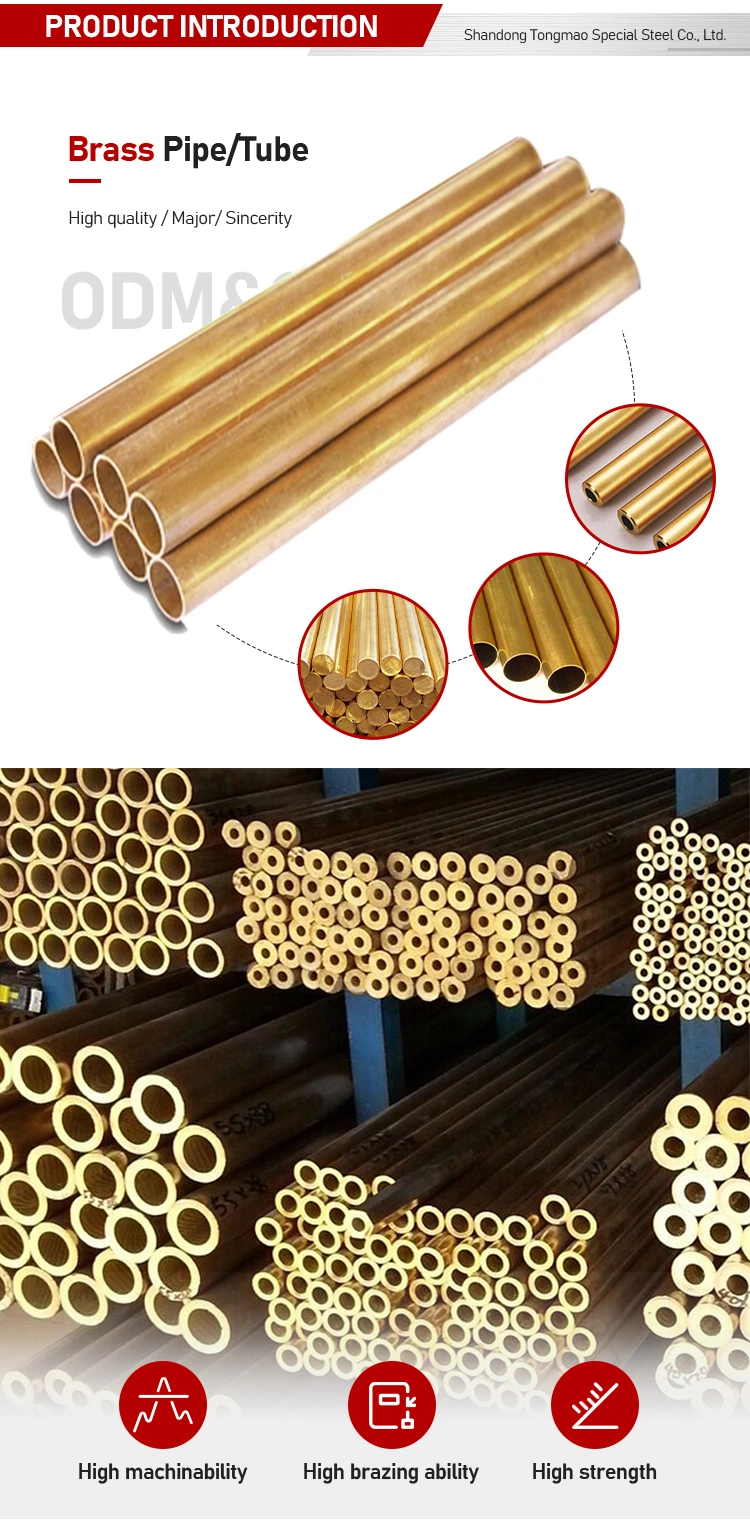 High Quality Factory Price OEM Sizes Small Hollow Pipe Polished Brass Tube