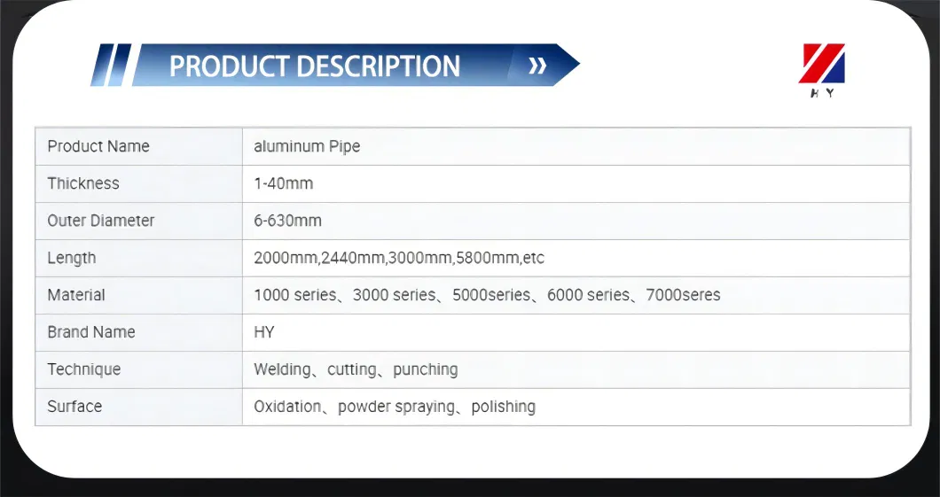 Custom Od 6061 T6 Large Diameter Anodized Round Aluminum Pipes Tubes