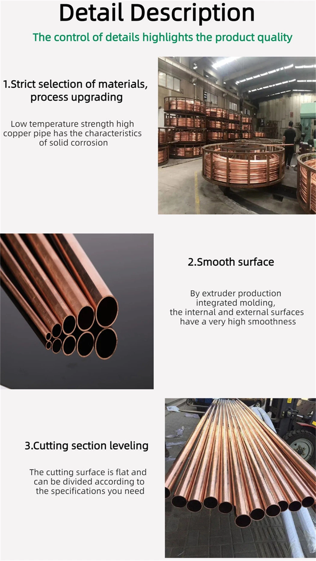 50mm 60mm 10mm Copper Tube and Pipe Copper Heat Pipe