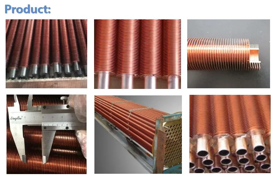 H65 C12200 Tp2 Seamless Copper Dry Steaming Finned Tube with Inner Grooved Fin Tube