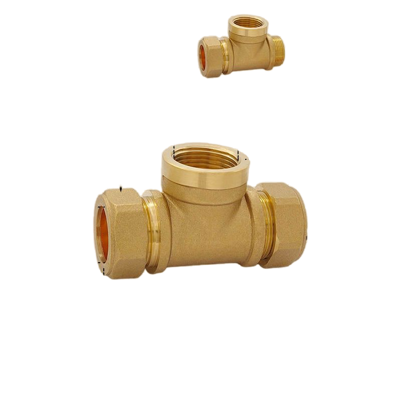 Brass Pipe Fittings Copper Tube Ferrule Tee Female Wire Adapter Refrigeration Heat Pipe