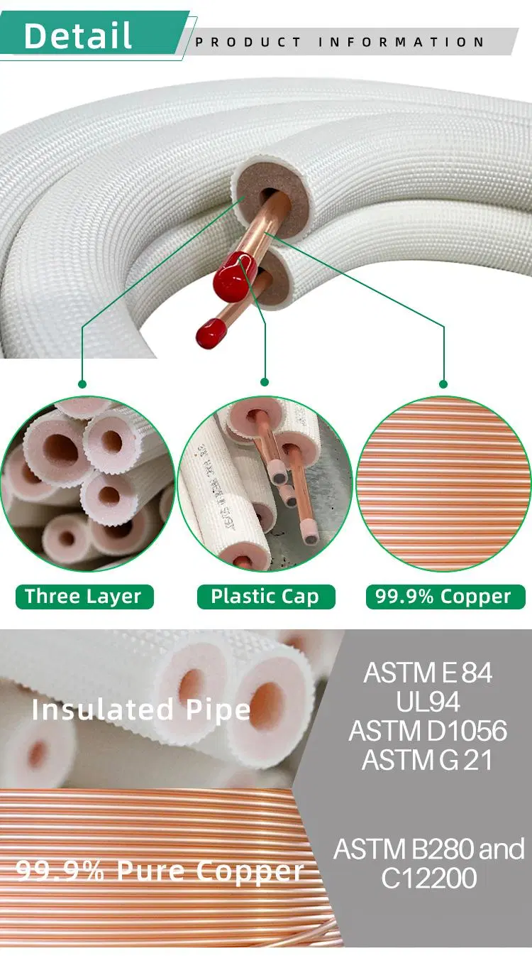 HVAC Line Sets Pre-Insulated Copper Tube Split AC Copper Tubing