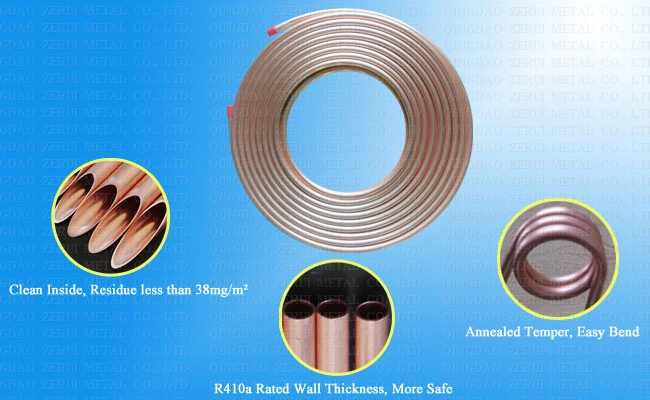 Flexible 3/4 Coil Copper Water Tubing for Plumbing and Gas