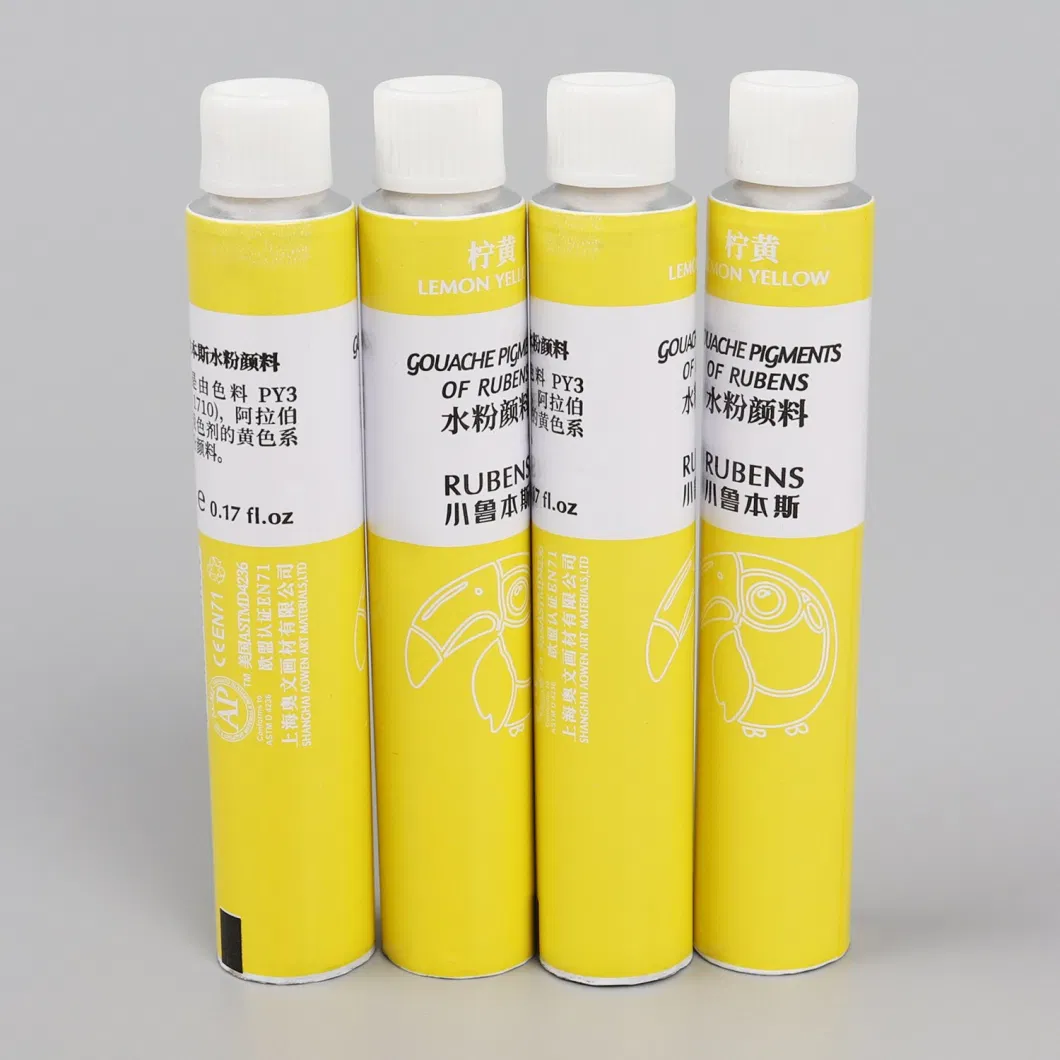 Aluminum Glue/Acrylic Paint Packaging Tube with Octagonal Cover