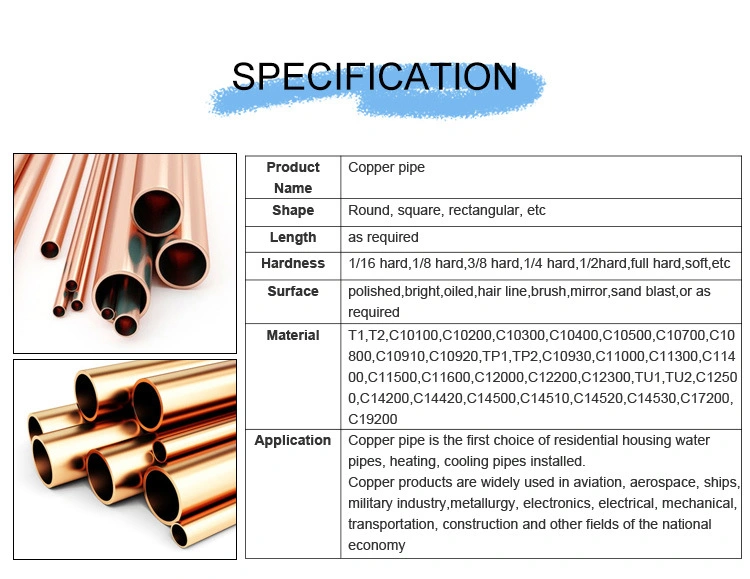 Copper Tube Brass Tube Copper Capillary Tube Outer Diameter 2 3 4 5 6 7 89mm Copper Tube