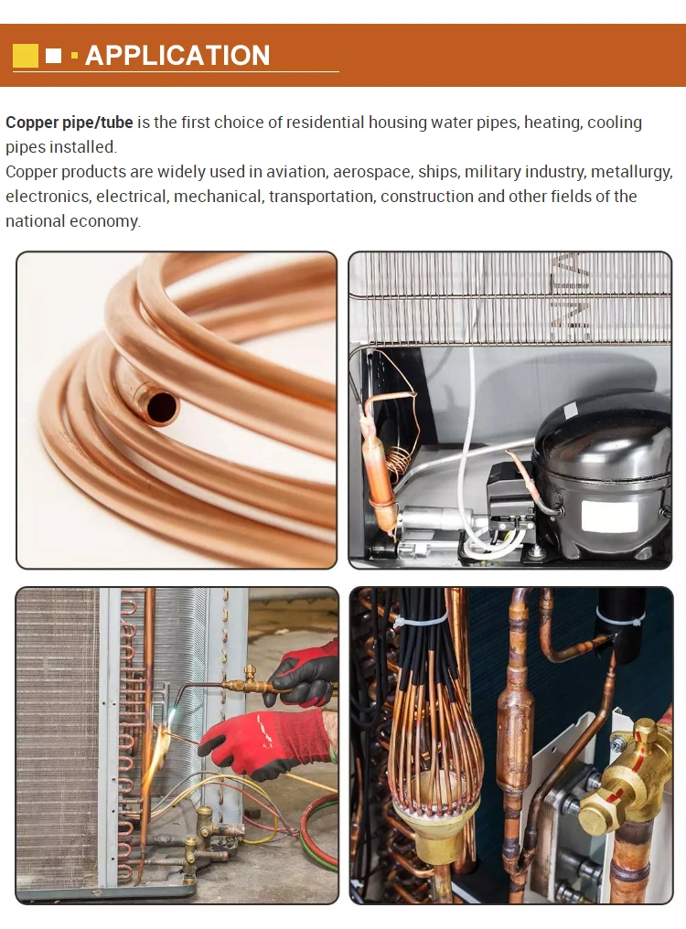 C10100 C11000 C12000 AC Copper Pancake Tubing / AC Copper Pipe