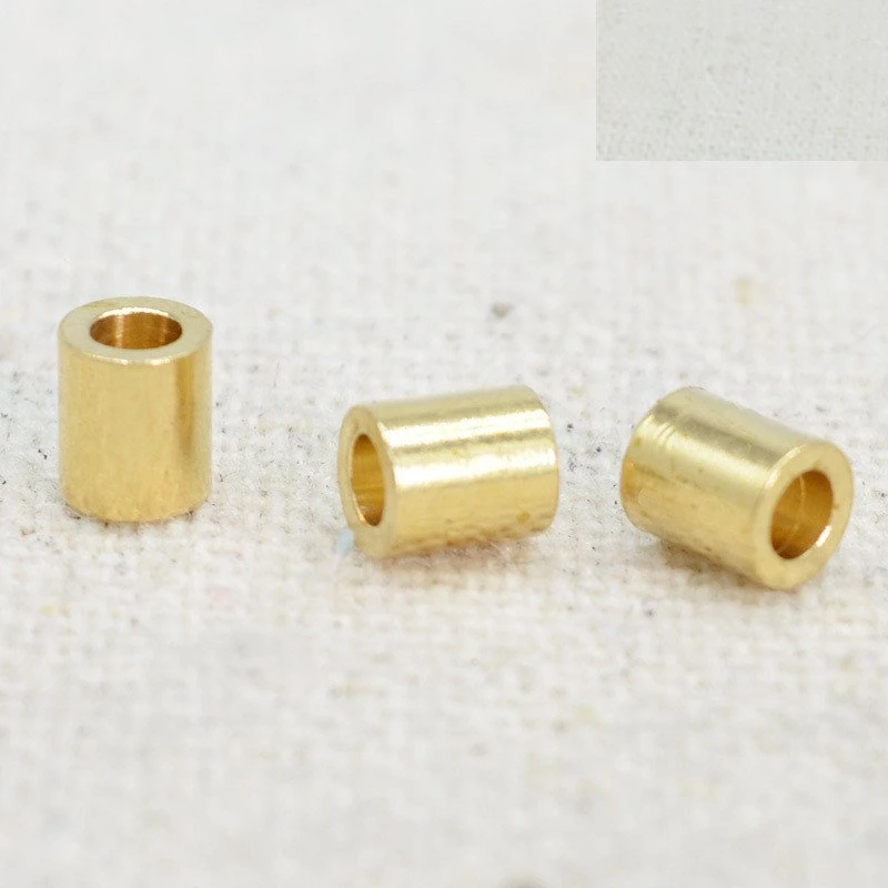 CNC Lathe Metal Brass Tube Beads Spacer Copper Sleeve Round Brass Spacers Female Threaded Round Standoff Spacer