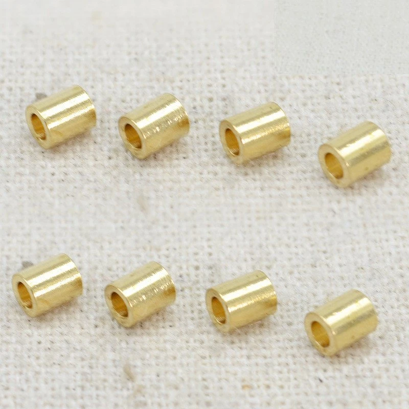 CNC Lathe Metal Brass Tube Beads Spacer Copper Sleeve Round Brass Spacers Female Threaded Round Standoff Spacer