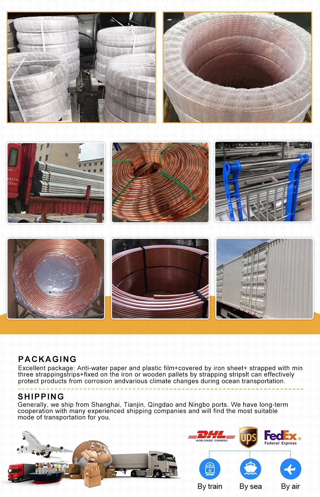 Shandong Factory ASTM AISI En 25mm C65500 C68700 PVC Coated AC Copper Pipe for Air Conditioner