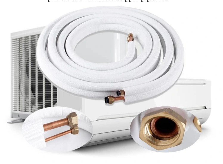 Insulation Refrigeration Air Conditioning Connecting Pipe PVC Coated Coils Insulated Copper Pipe / Tube