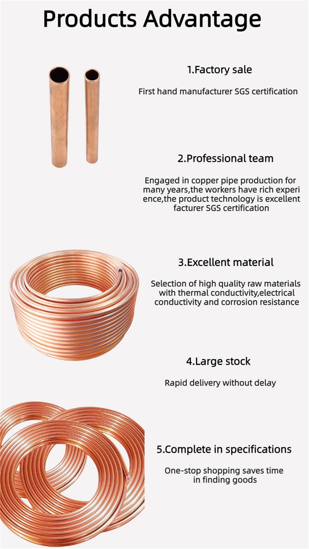 100mm 150mm 300mm Diameter Copper Straight Pipe