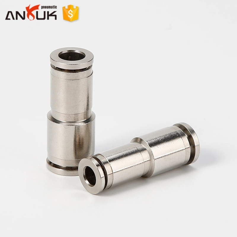 Pg10-6 Straight One Touch Joint All Copper Nickel-Plated Connector One Touch Tube Fitting