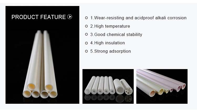 C799 Aluminium Oxide Ceramic Perforated Alumina Ceramic Tube and Insulator Tube