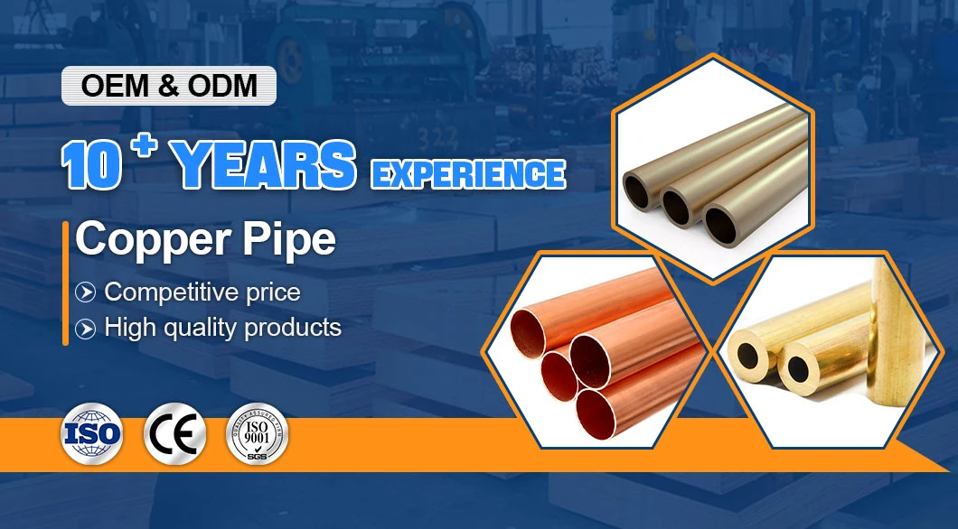 Factory Price Brass T1 T2 T3 Pure Copper Inner Grooved Pipe for Refrigeration and AC System