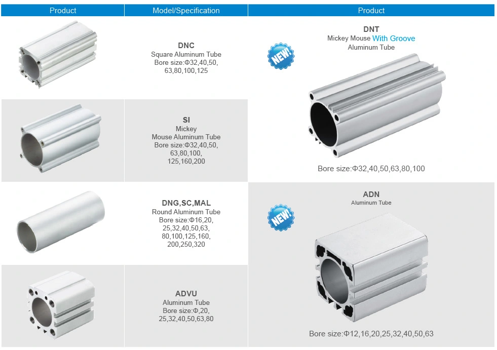 DNC Pneumatic Cylinder Aluminum Tube