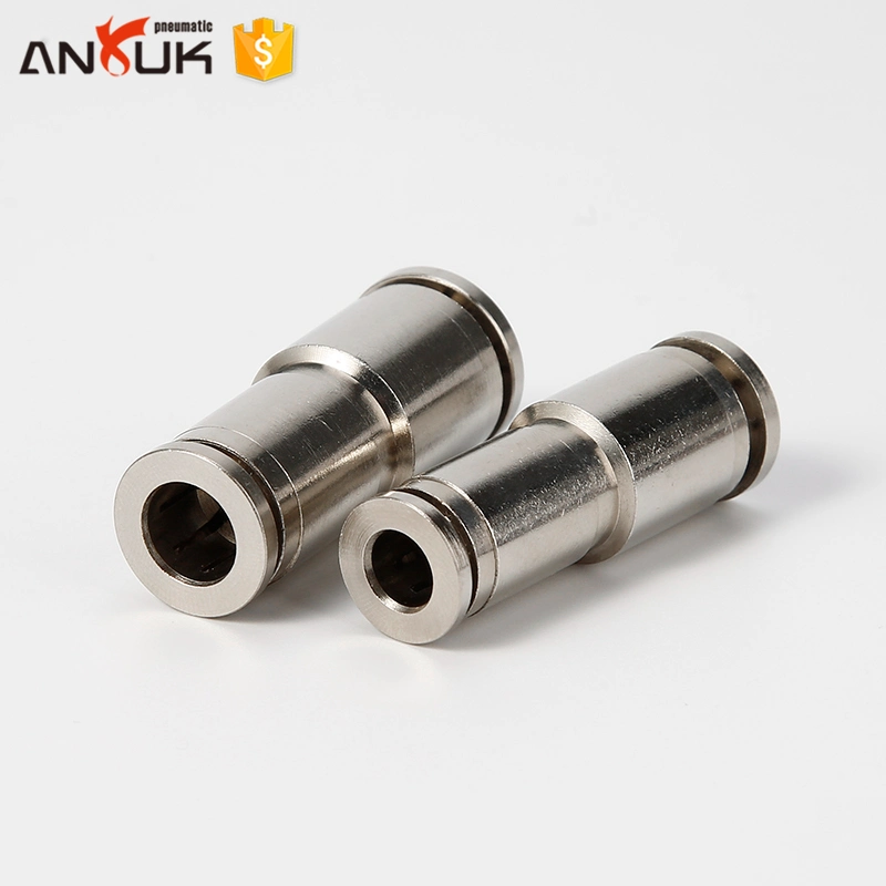 Pg10-6 Straight One Touch Joint All Copper Nickel-Plated Connector One Touch Tube Fitting