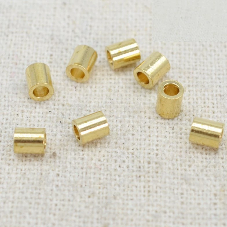 CNC Lathe Metal Brass Tube Beads Spacer Copper Sleeve Round Brass Spacers Female Threaded Round Standoff Spacer