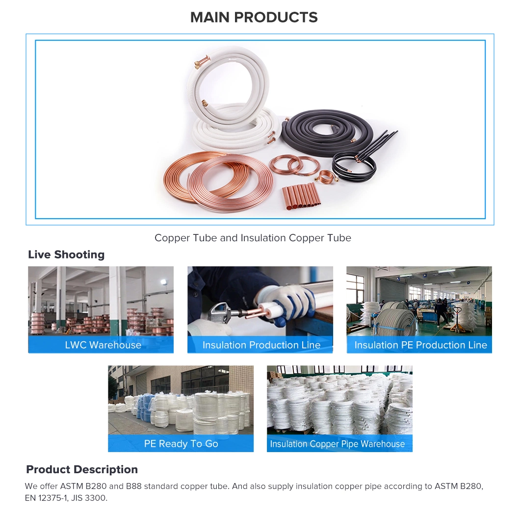 Level Wound Copper Coil Lwc Copper Tube Copper Pipe for Refrigerator, Air Condition, Heat Exchanger