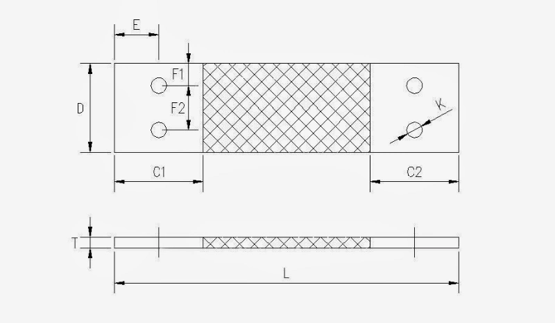 1200AMPS Braided Connector Copper Grounding Straps for Electric