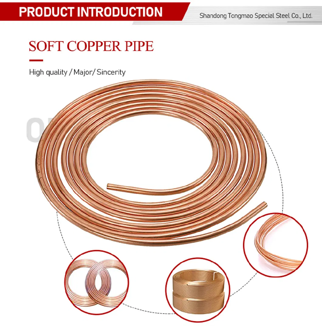 En 1057 6.35mm 3/16 Copper Tubing Coiled Pipe Tube