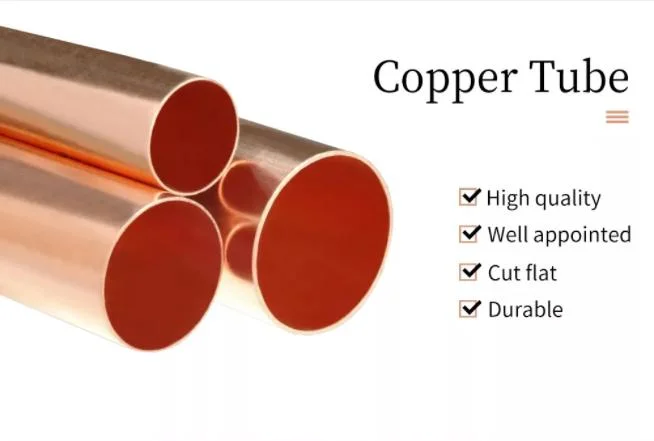 Copper Tube C10100 C10200 C11000 99.9% Pure Lengths Refrigeration for Water Supply