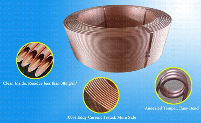 ASTM B68 Level Would Coil Copper Tubing for Split Air Conditioner