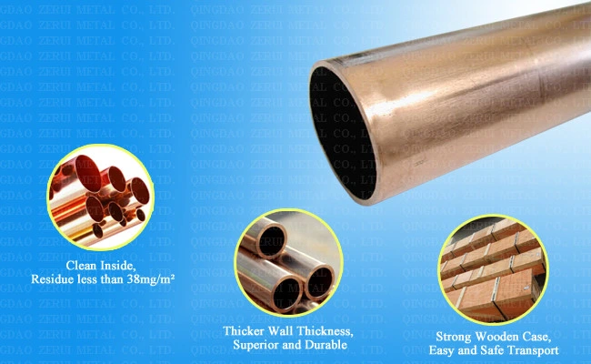 Soft Annealed ACR Copper Tubing with R410A Grade Copper Pipe Tube