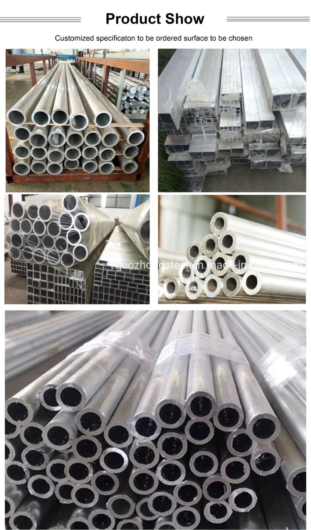 1100/7075/7001/6063/T6/T5/Aluminum Pipe 6 Inch Large Diameter Thin Wall Elliptical Aluminum Telescopic Tube